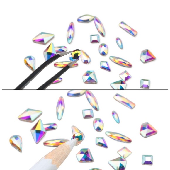 120 Pcs Multi Shapes Glass Crystal AB Rhinestones - Picture 7 of 7